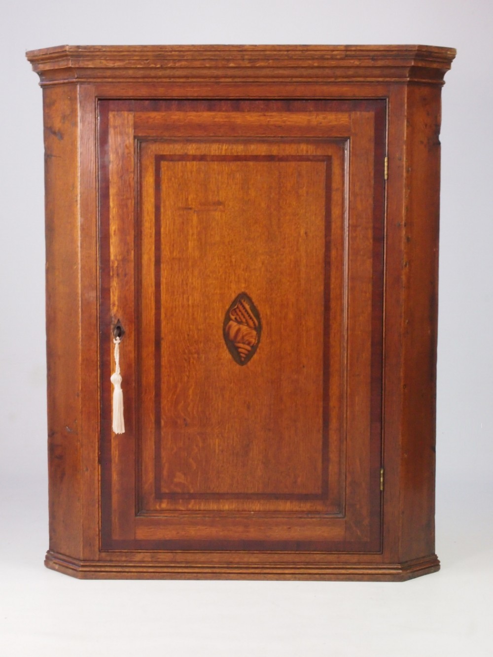 Antique Georgian Oak Hanging Corner Cupboard