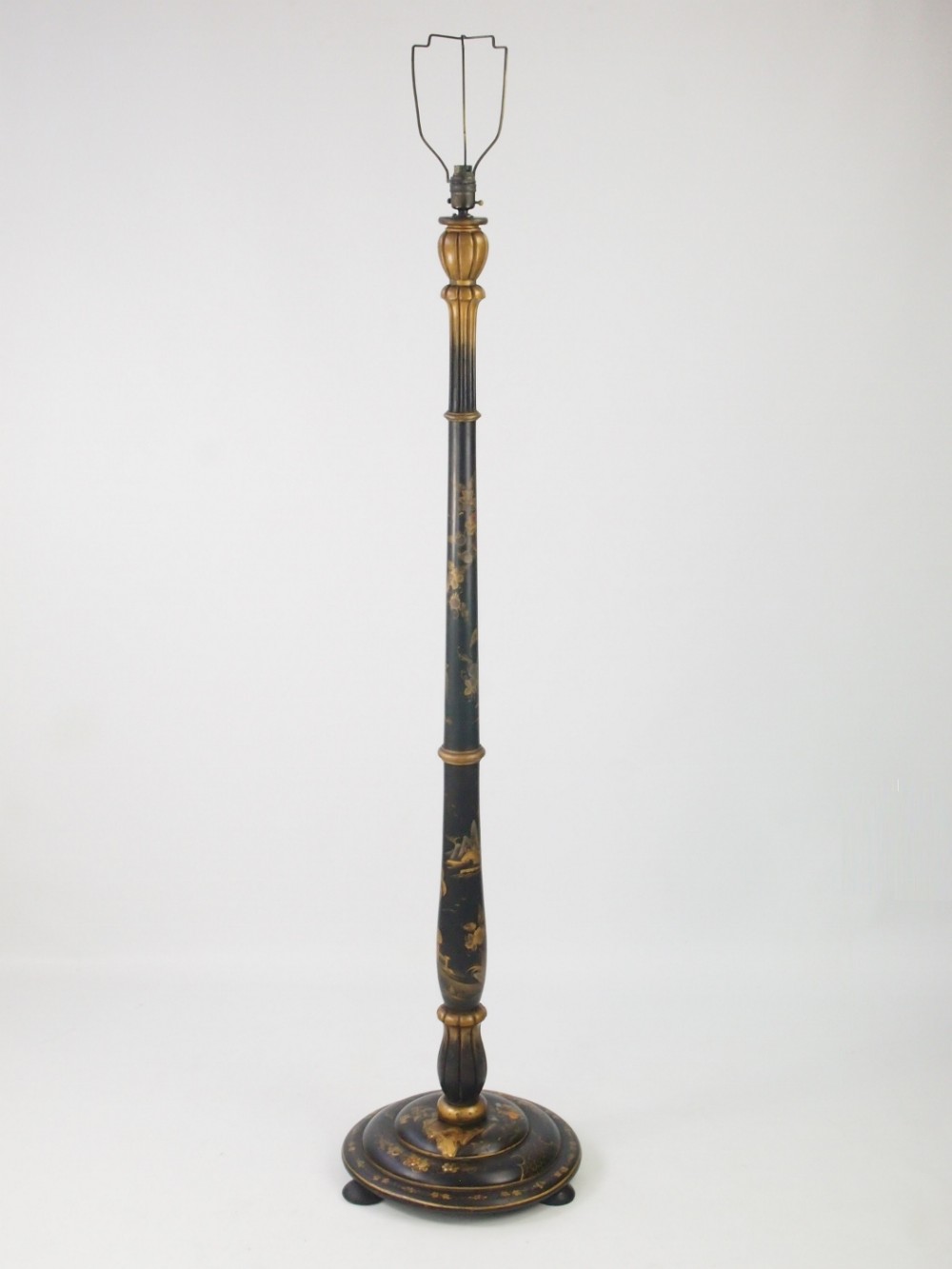 Black Chinoiserie Standard Lamp