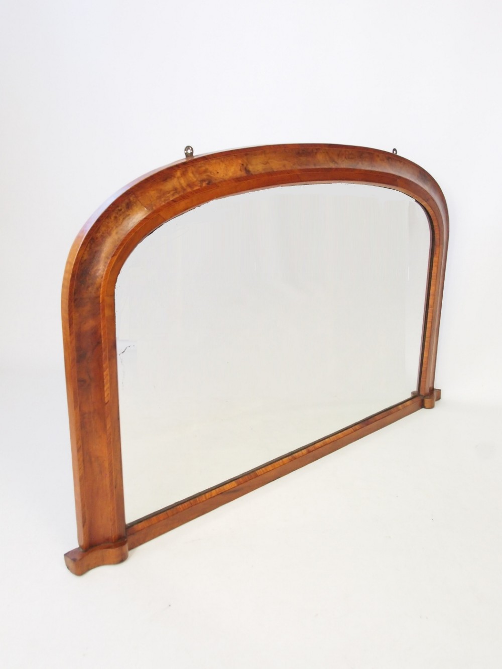 Antique Victorian Walnut Overmantle Mirror