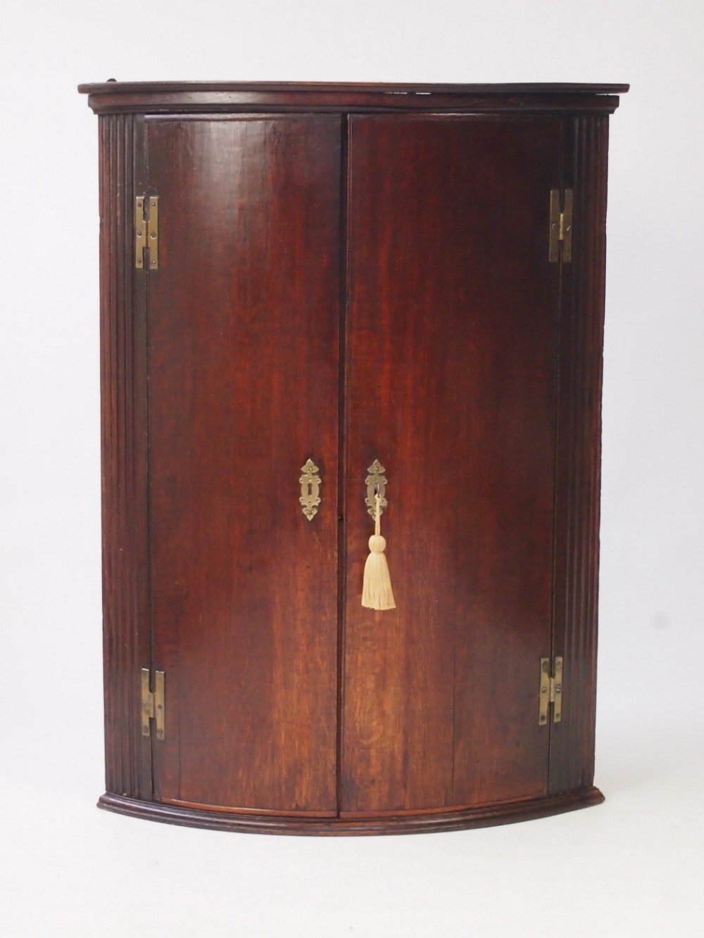 Georgian Bow Front Oak Corner Cupboard