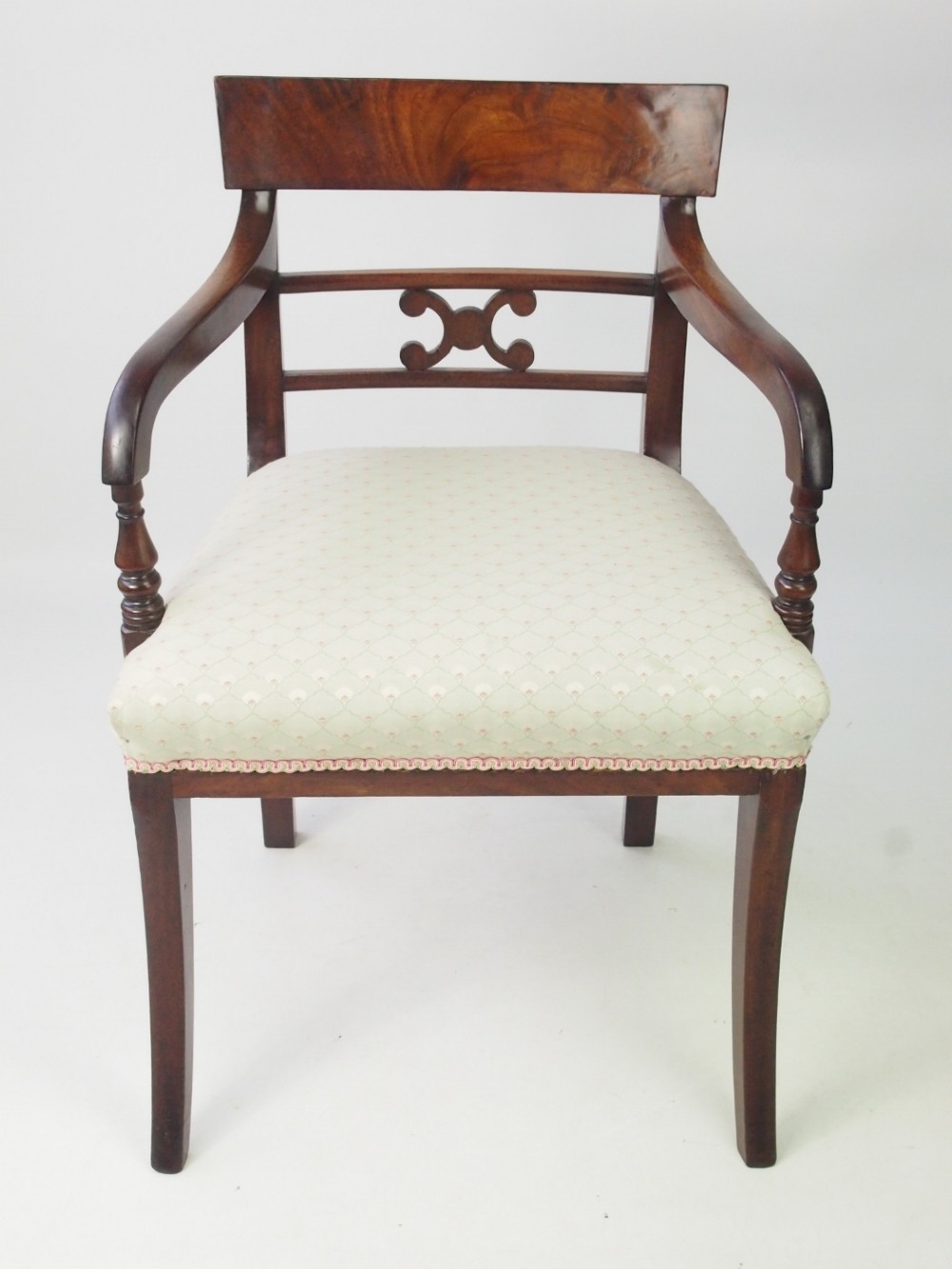 Regency Mahogany Desk Chair or Open Armchair
