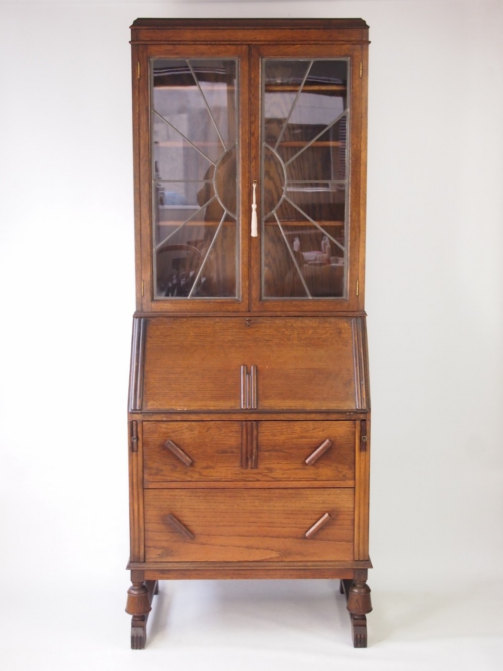 Oak Art Deco Bureau Bookcase
