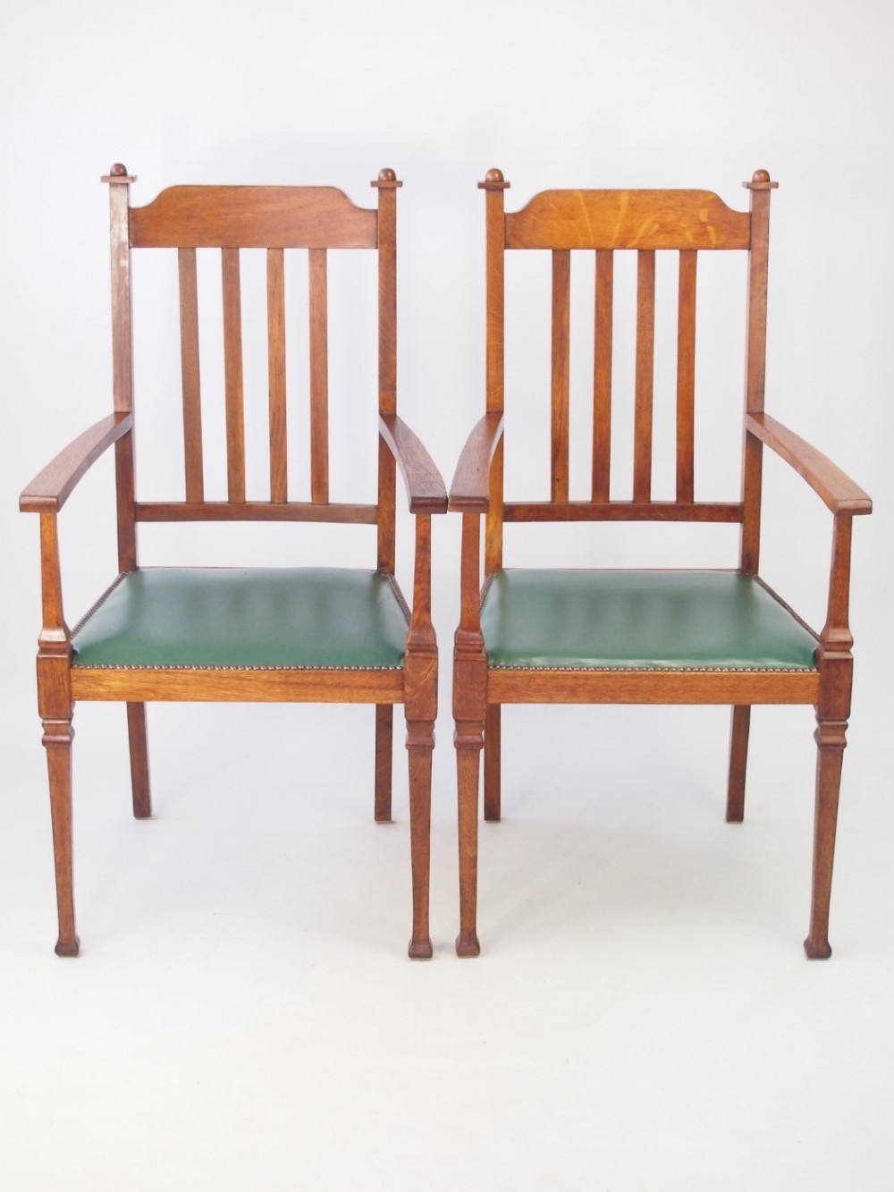 Pair Edwardian Arts and Crafts Armchairs