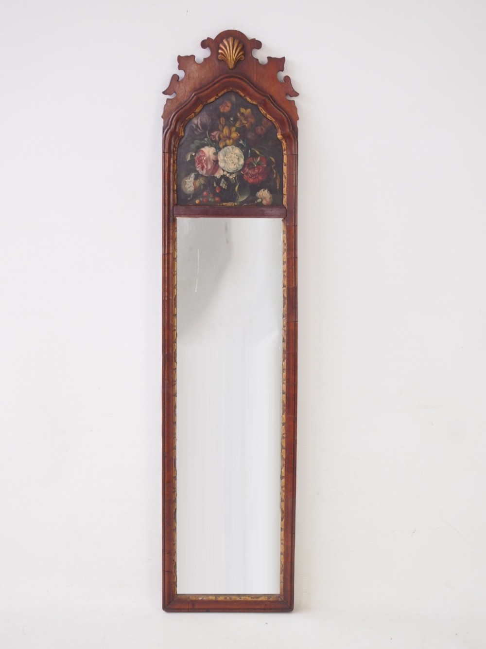 Edwardian Floral Painted Fretwork Mirror