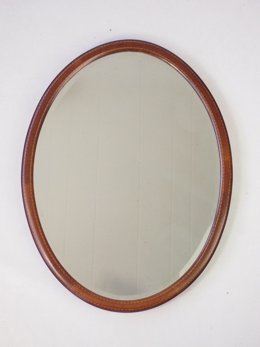 Small Edwardian Oval Mahogany Framed Mirror