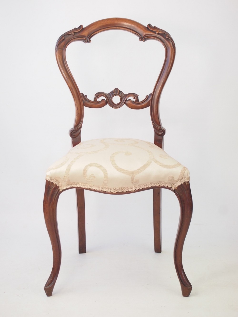 Victorian Walnut Balloon Back Chair