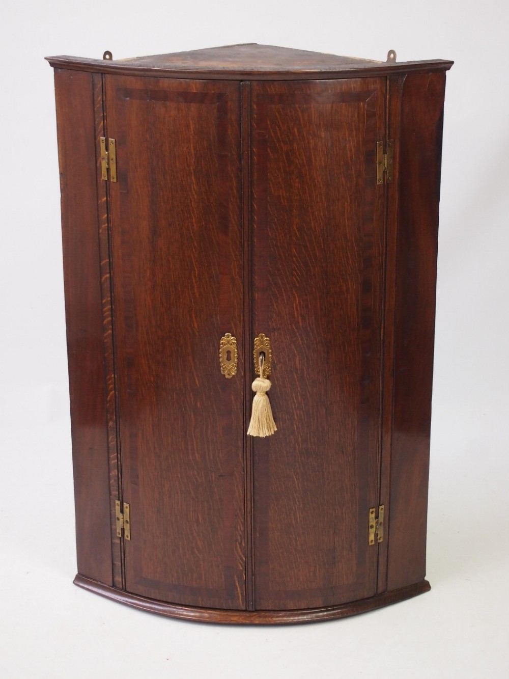 Georgian Bow Fronted Oak Corner Cupboard