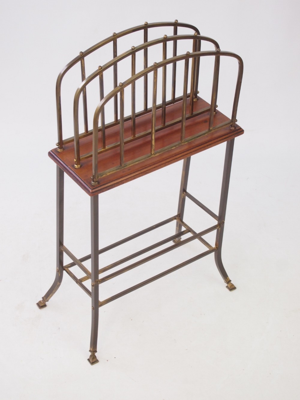 Edwardian Brass Newspaper Stand or Magazine Rack
