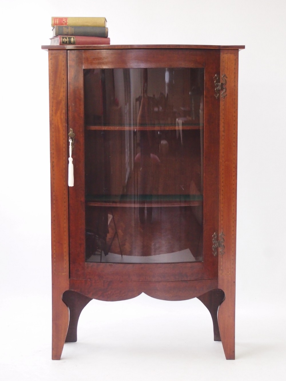 Slim Edwardian Mahogany Bookcase or Cabinet