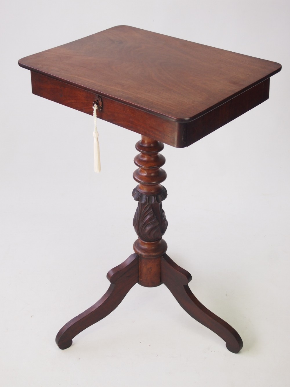 Antique Mahogany Tripod Table with Drawer