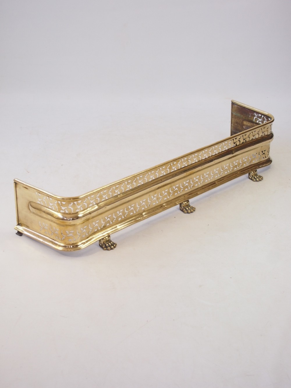 Brass Fire Fender with Lions Paw Feet