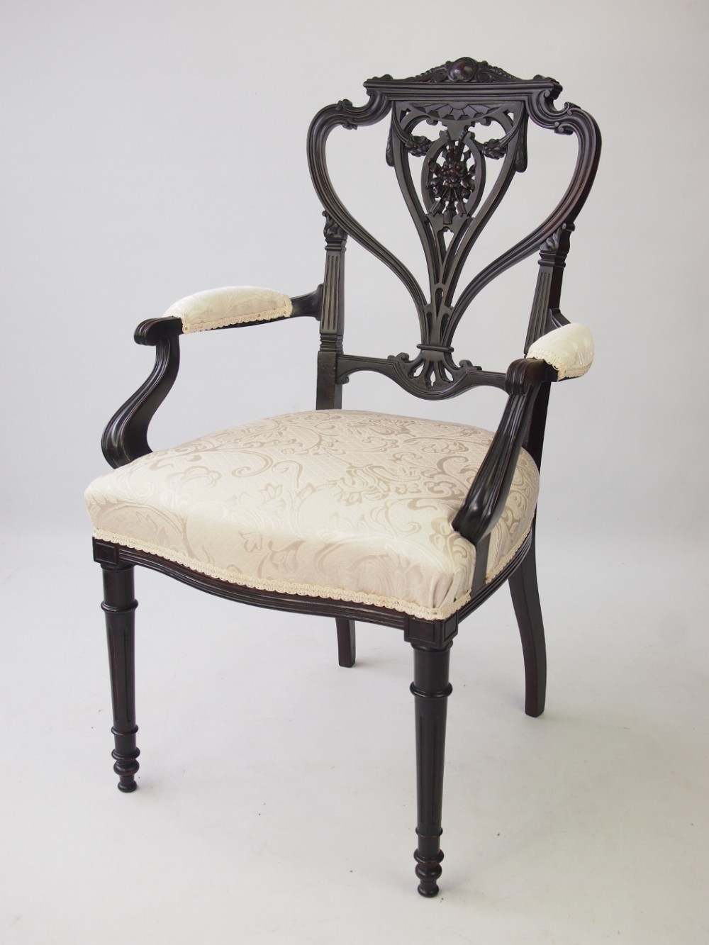 Edwardian Desk Chair or Open Armchair