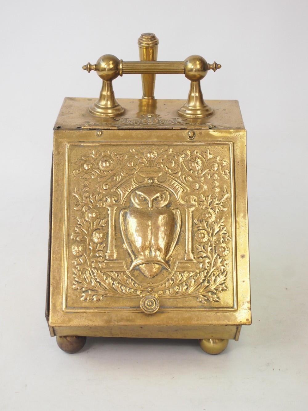 Arts & Crafts Brass Coal Scuttle or Log Bin
