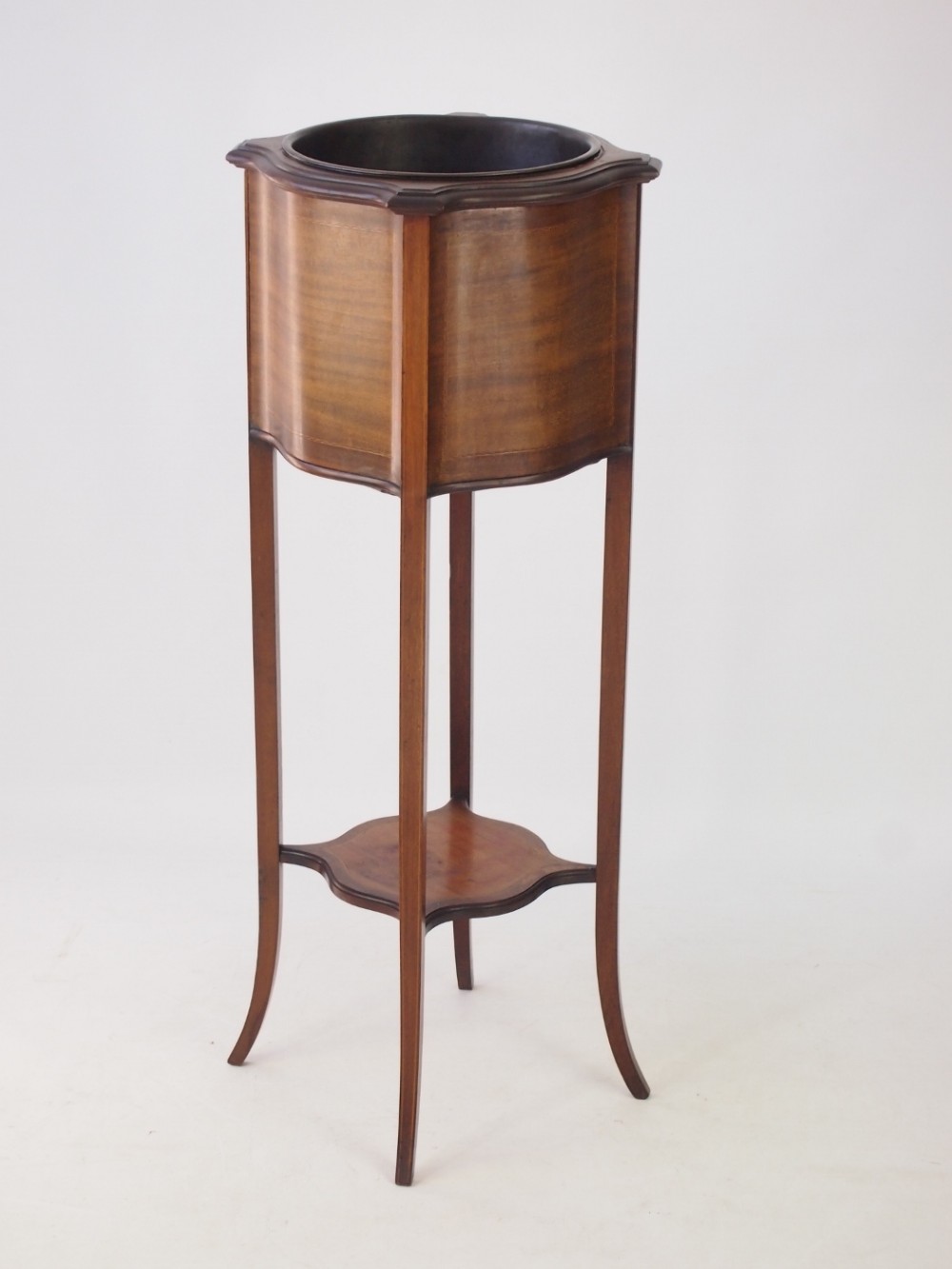 Edwardian Mahogany & Inlaid Jardinière or Plant Stand