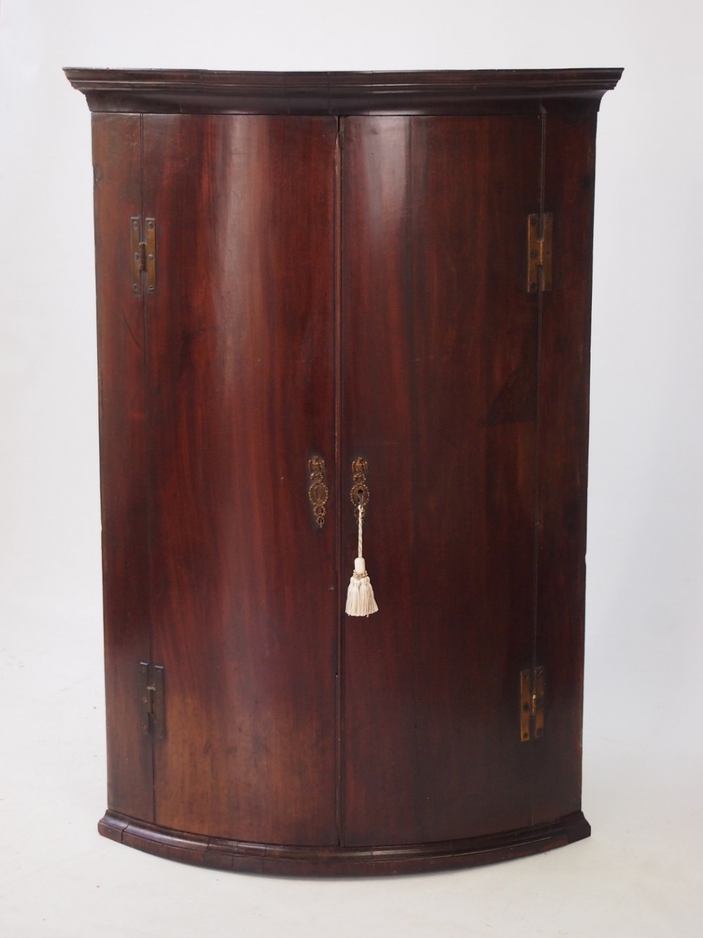 Georgian Bow Fronted Mahogany Corner Cupboard
