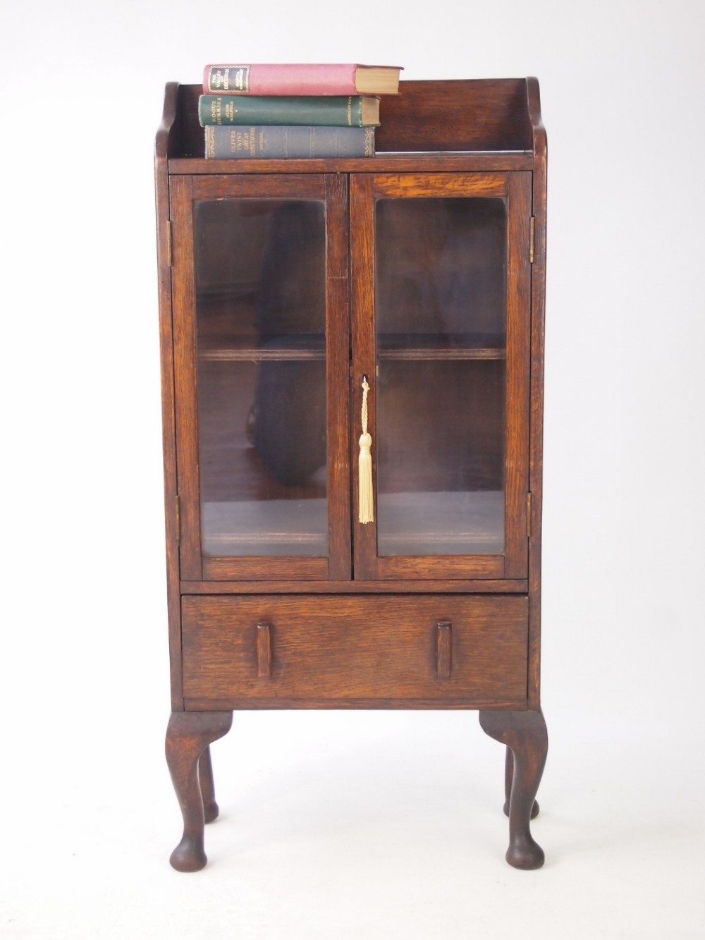 Small Oak Bookcase with Drawer