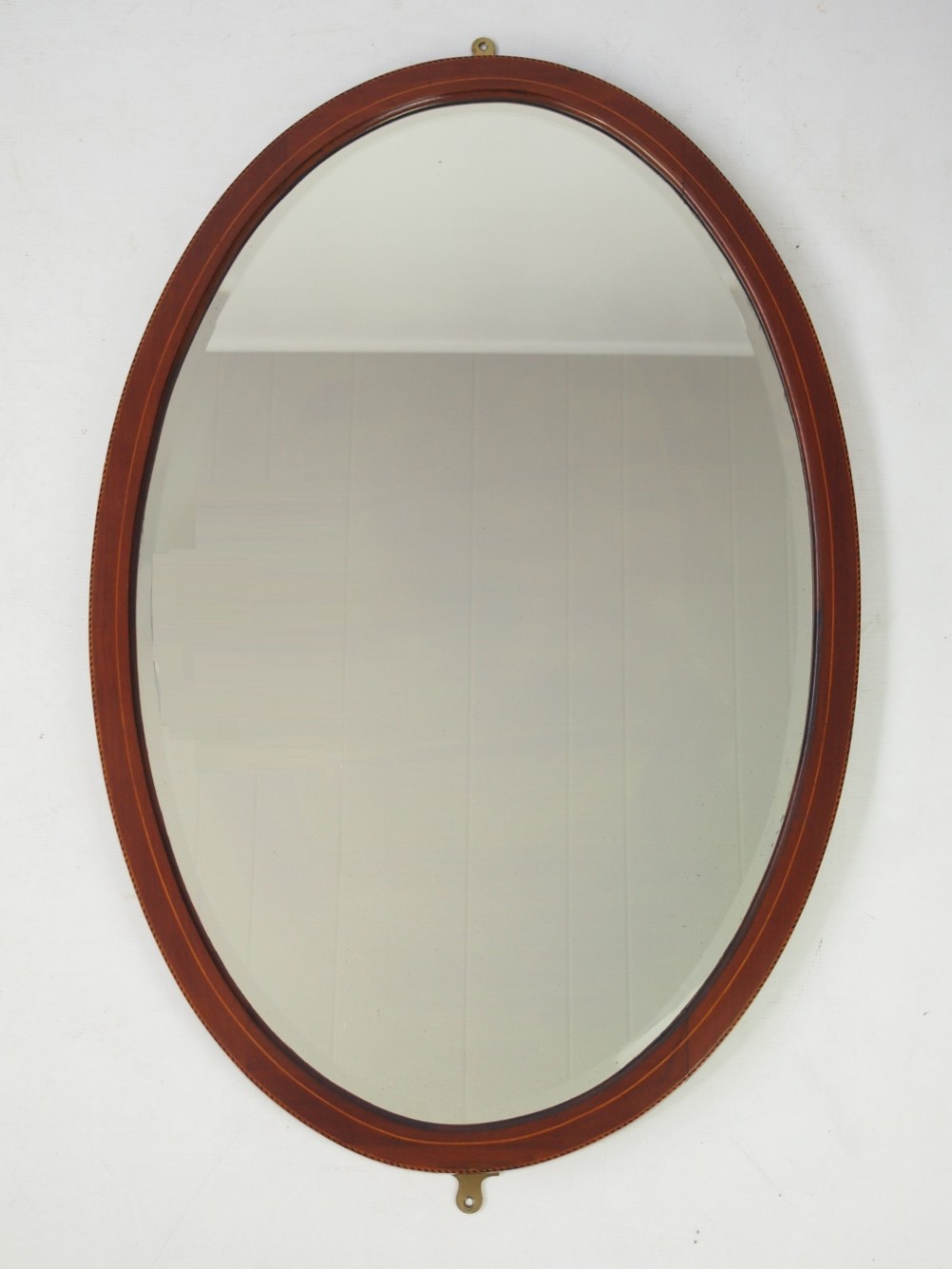 Large Edwardian Oval Mahogany Mirror