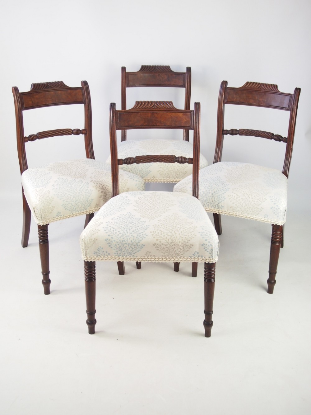 Set 4 Antique Regency Mahogany Dining Chairs