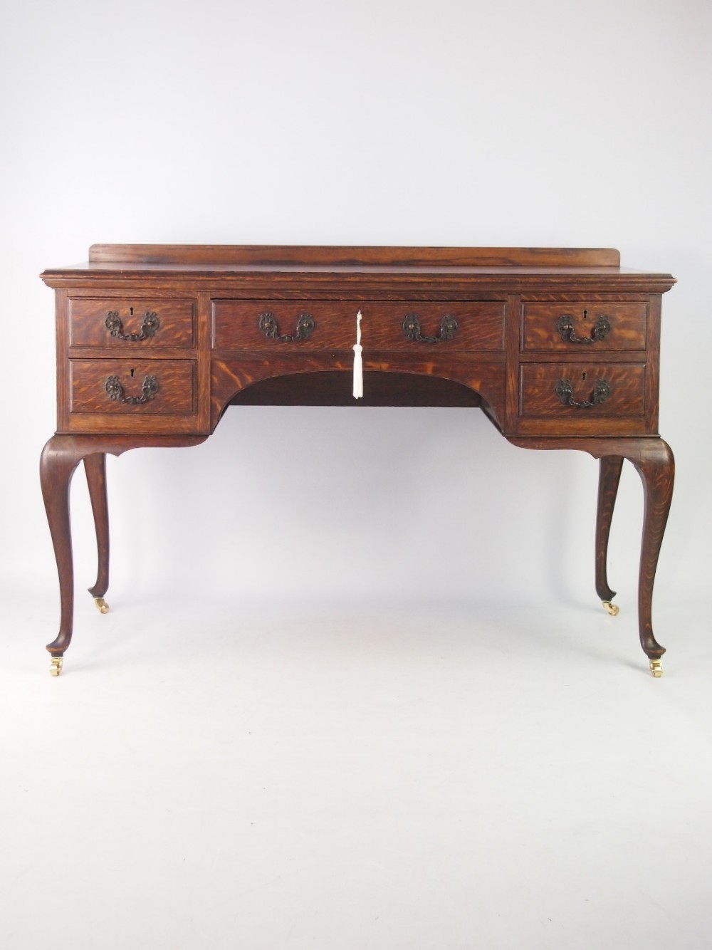 Edwardian Oak Desk Stamped Johnson & Appleyards