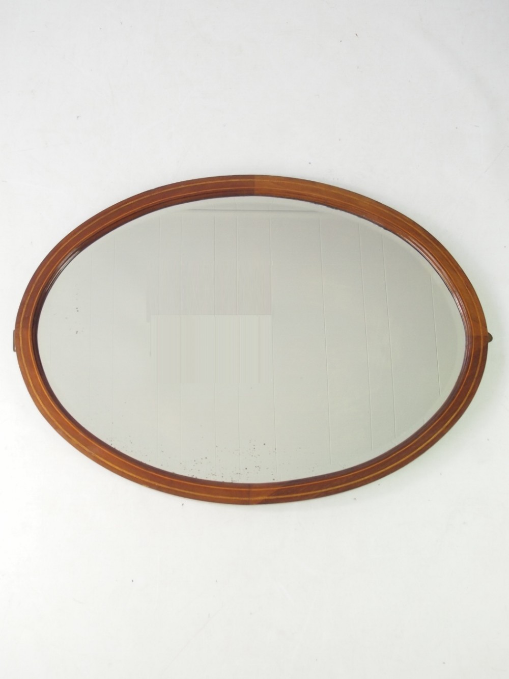Edwardian Oval Mahogany & Inlaid Mirror