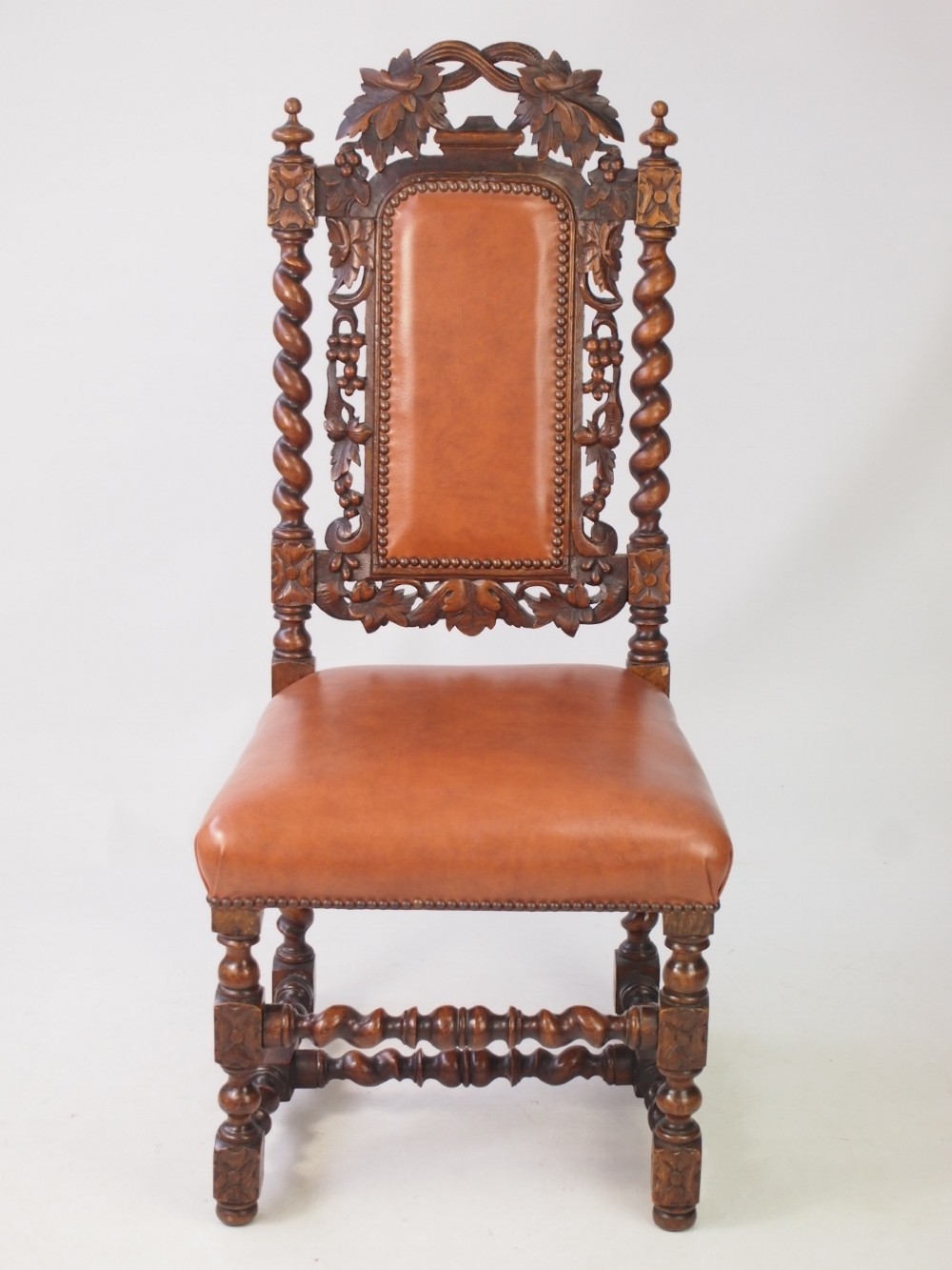 Victorian Oak Gothic Revival Chair with Label