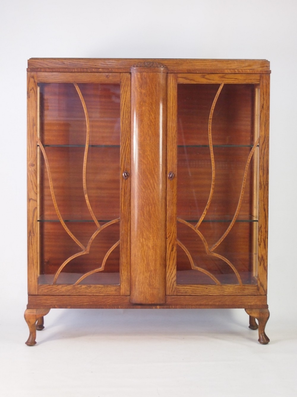Art Deco Oak China Cabinet or Bookcase