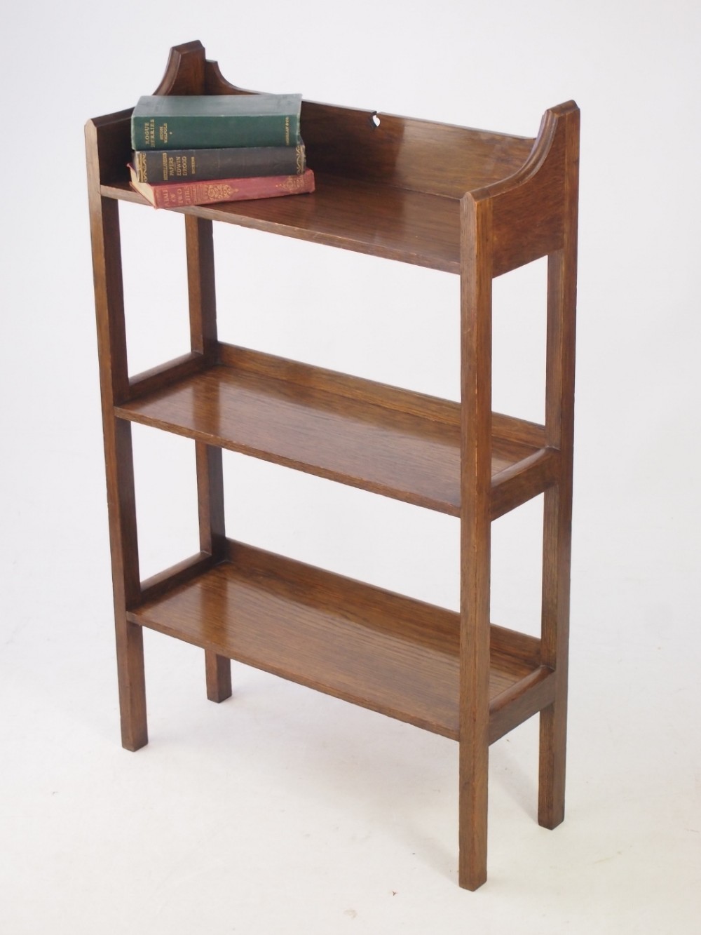 Edwardian Arts & Crafts Oak Open Bookcase