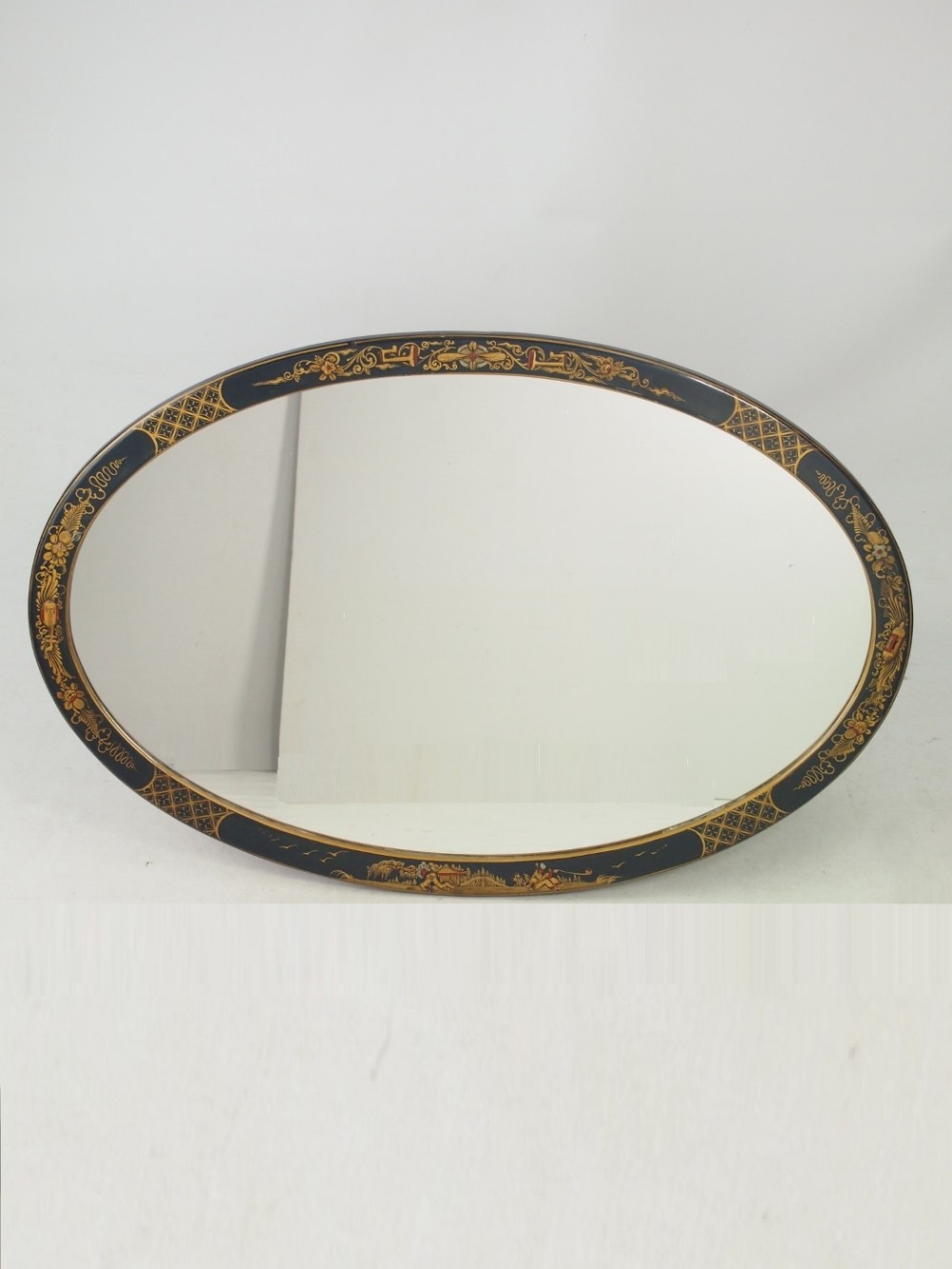 Chinoiserie Oval Mirror or Overmantle 