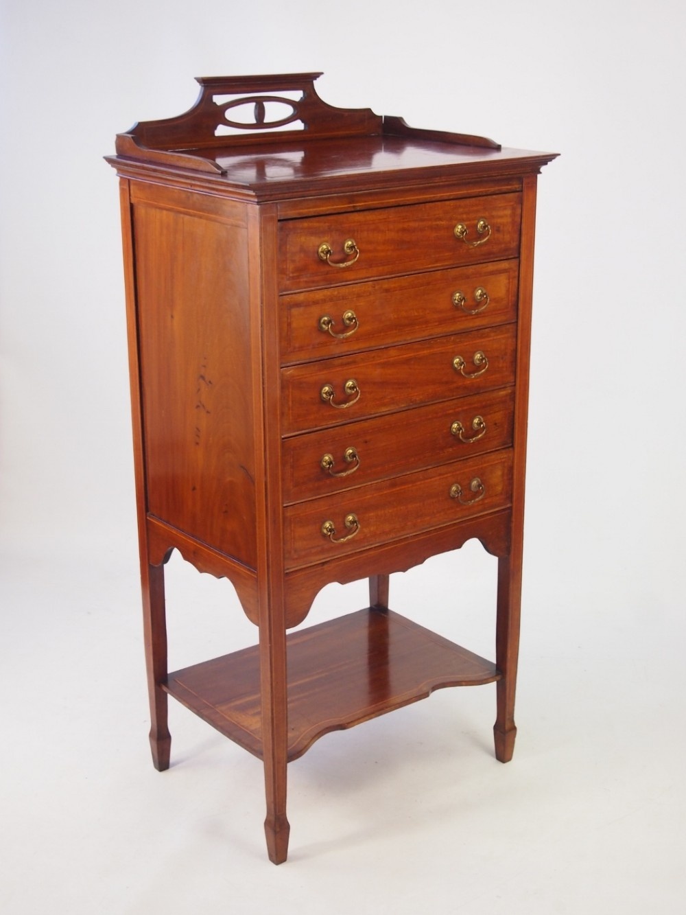 Edwardian Mahogany & Inlaid Music Cabinet