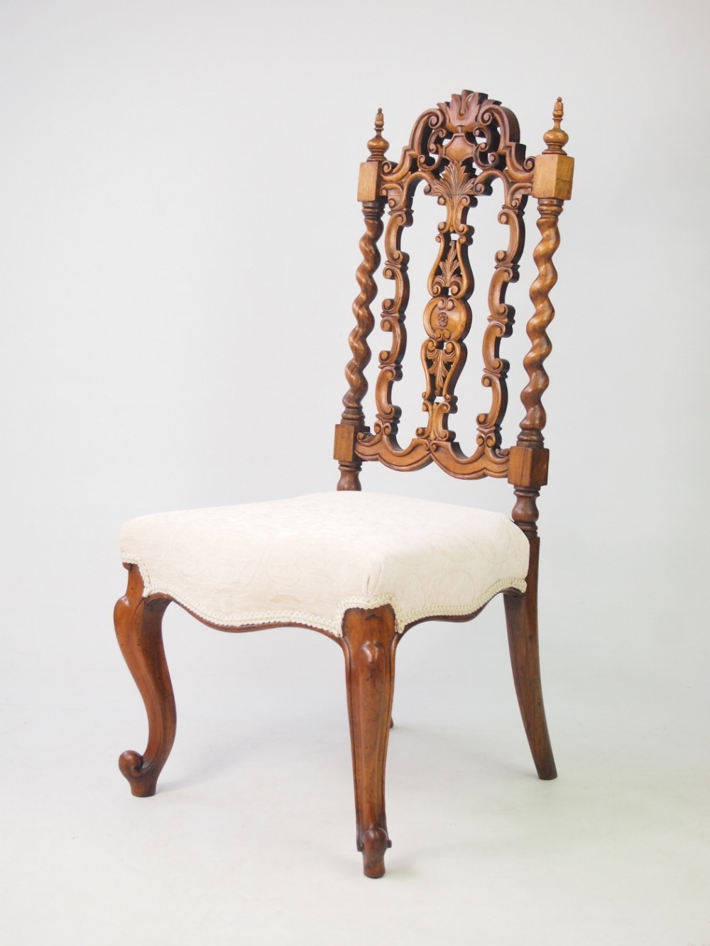 Small Victorian Walnut Dressing Table Chair