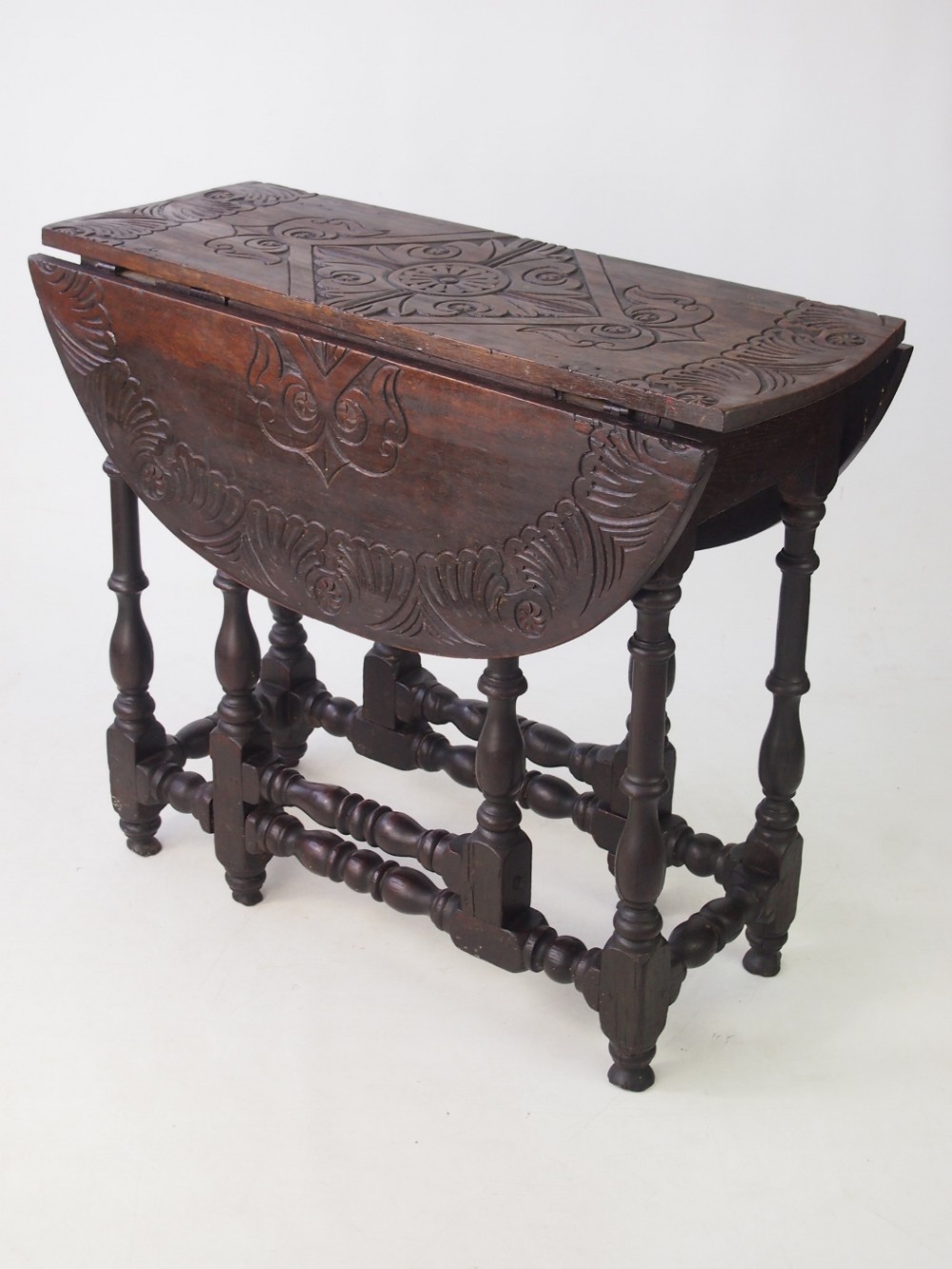 Antique Carved Oak Gateleg Table