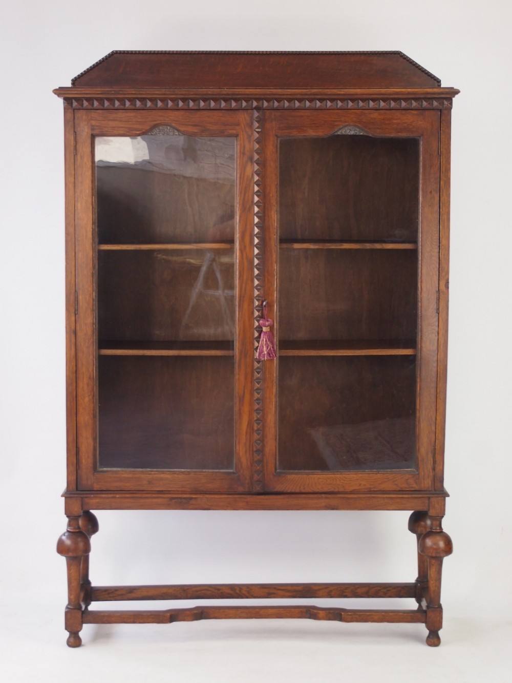 Slim Edwardian Oak Bookcase