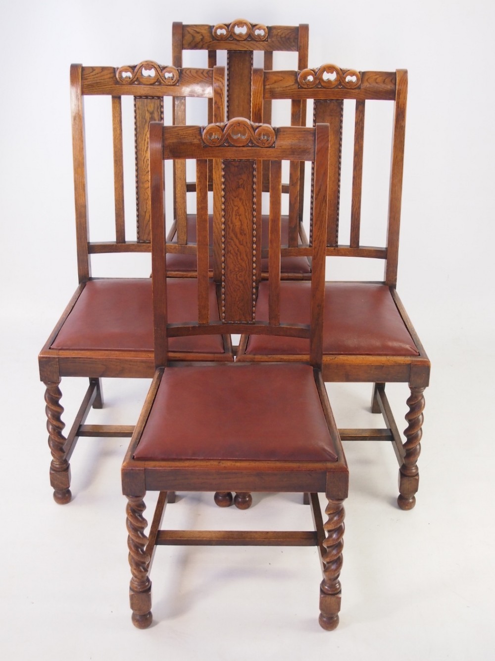 Set 4 Oak Dining Chairs