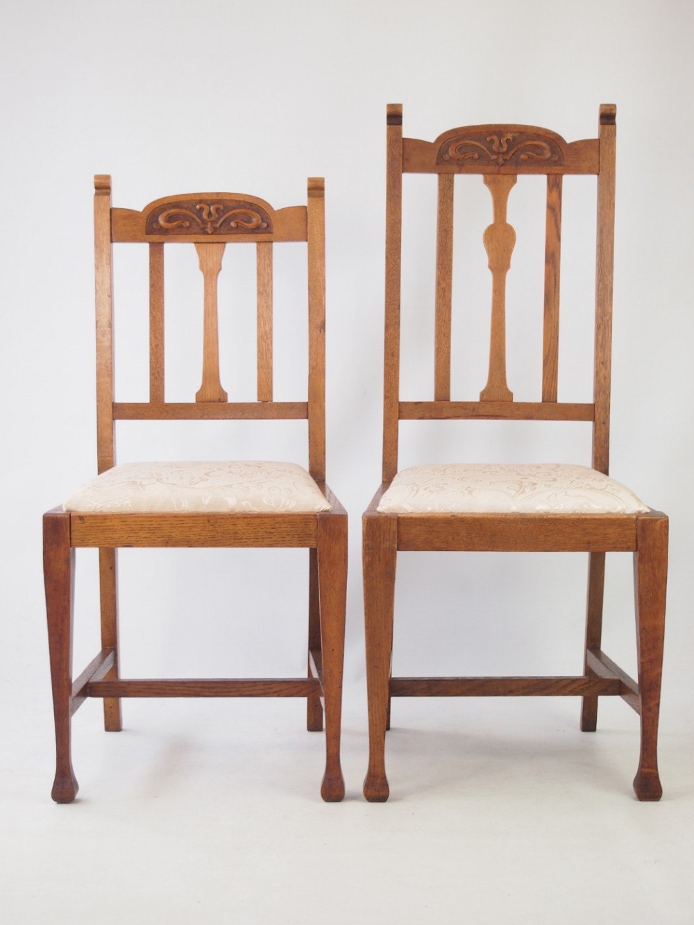 Pair Arts & Crafts His & Hers Oak Chairs