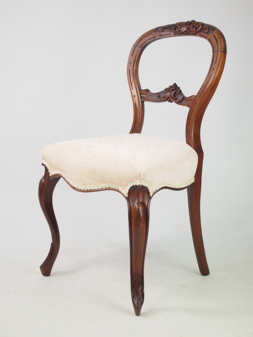 Victorian Walnut Balloon Back Chair