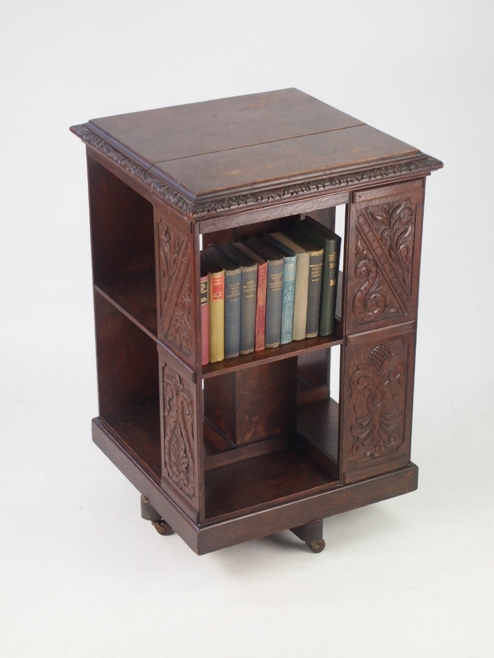 Arts & Crafts Oak Revolving Bookcase