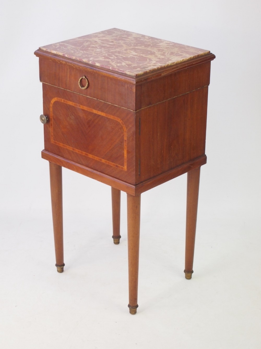 French Bedside Cabinet with Marble Top