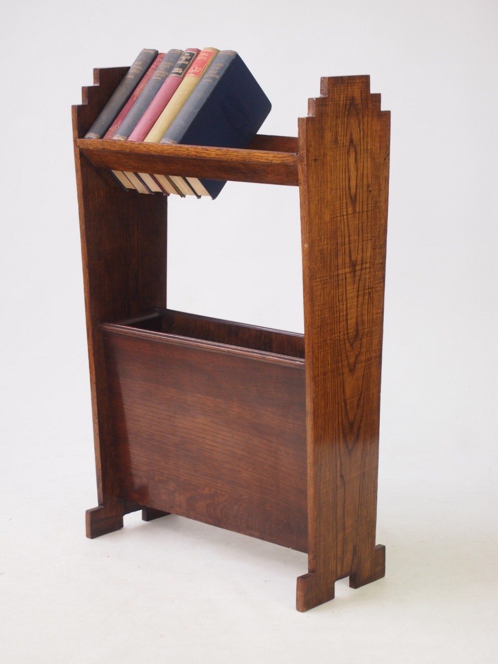 Small Art Deco Oak Book Trough