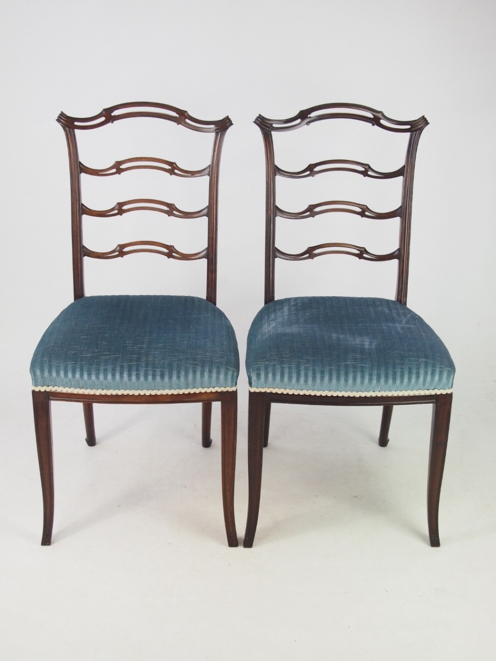 Pair Edwardian Mahogany Side Chairs