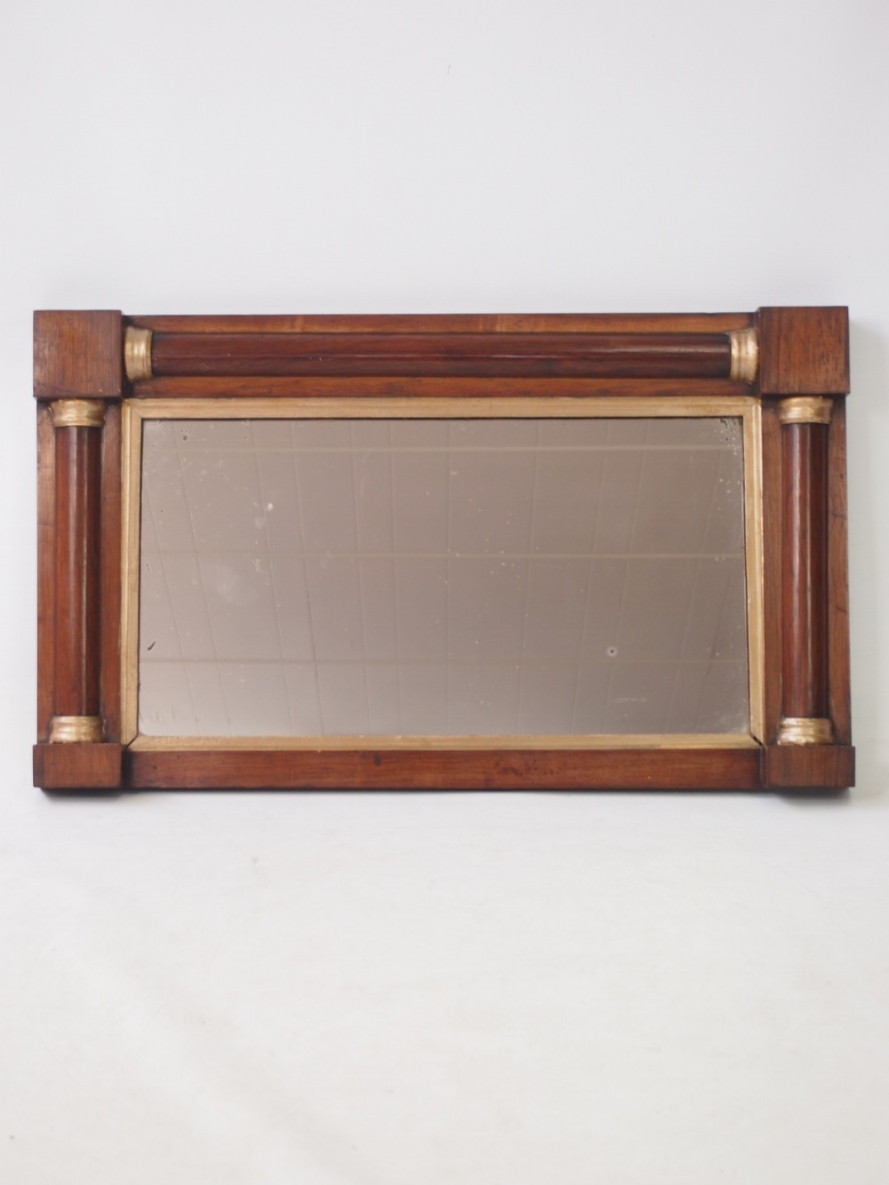 Small Regency Rosewood Overmantle Mirror or Hall Mirror
