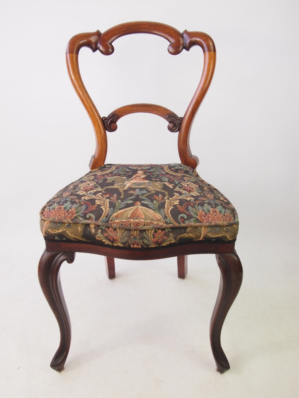 Victorian Rosewood Balloon Back Chair with Label