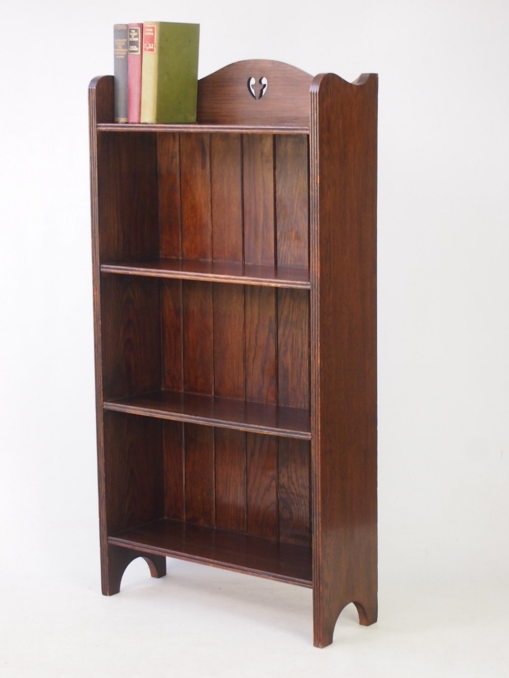 Edwardian Arts & Crafts Oak Open Bookcase