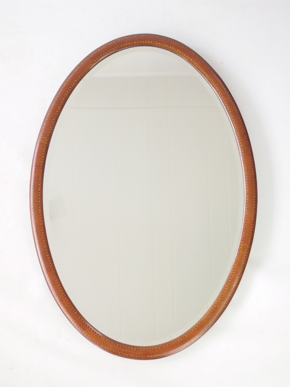 Edwardian Mahogany & Inlaid Oval Mirror