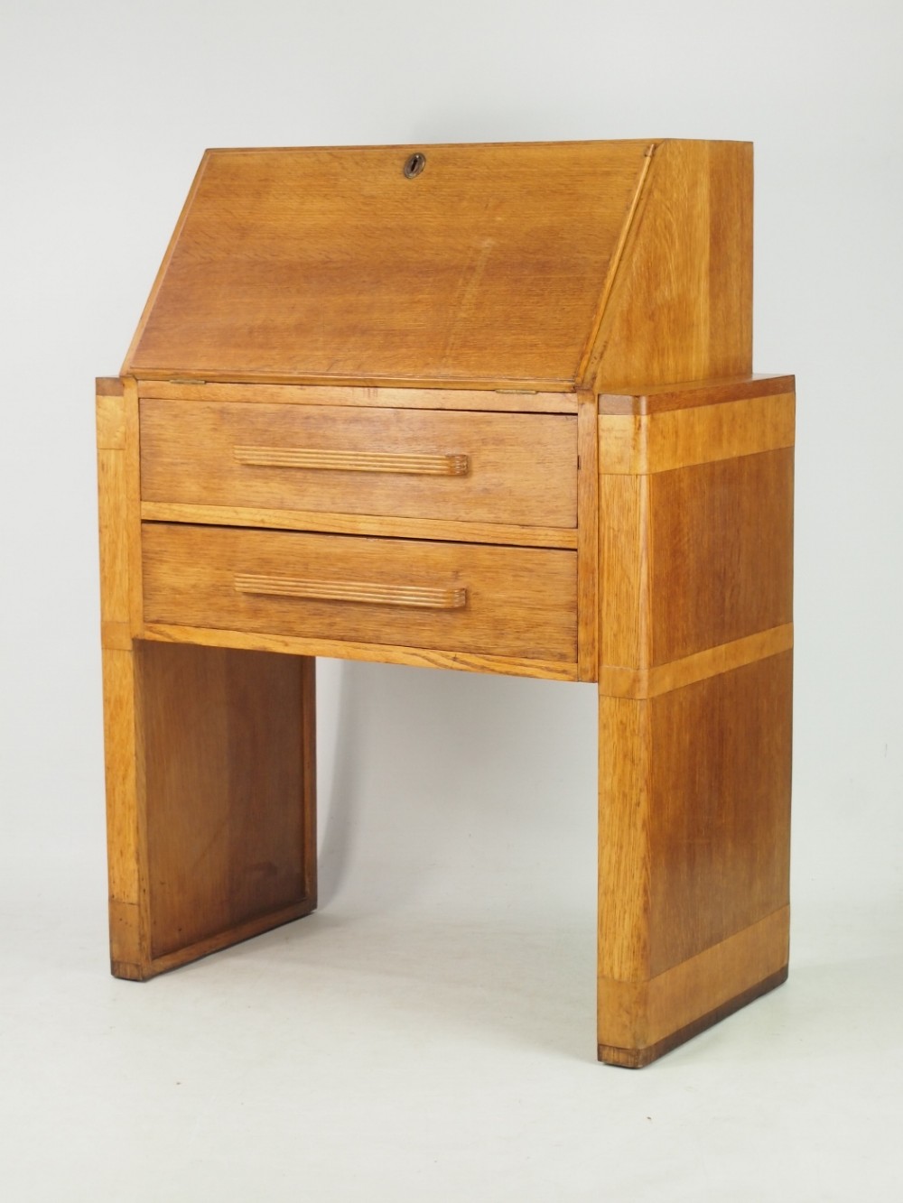 Small Art Deco Oak Bureau