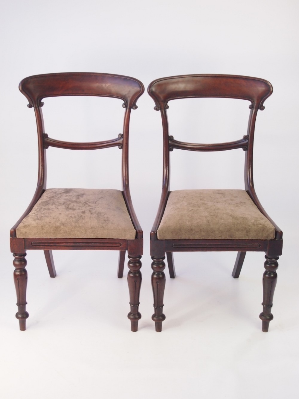 Pair Antique Victorian Mahogany Side Chairs