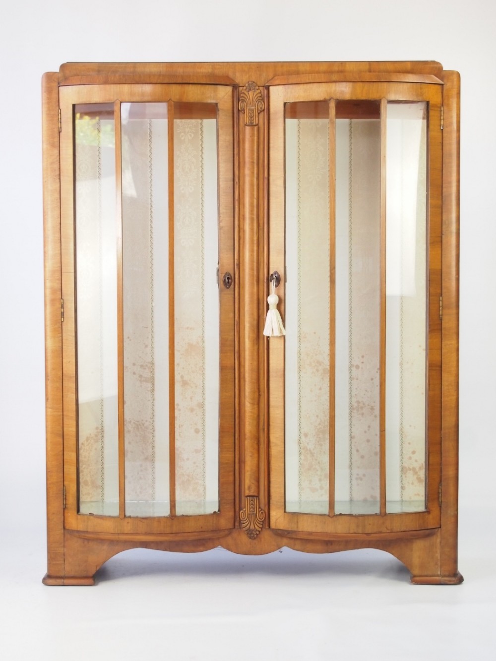 Art Deco Walnut Display Cabinet or Bookcase