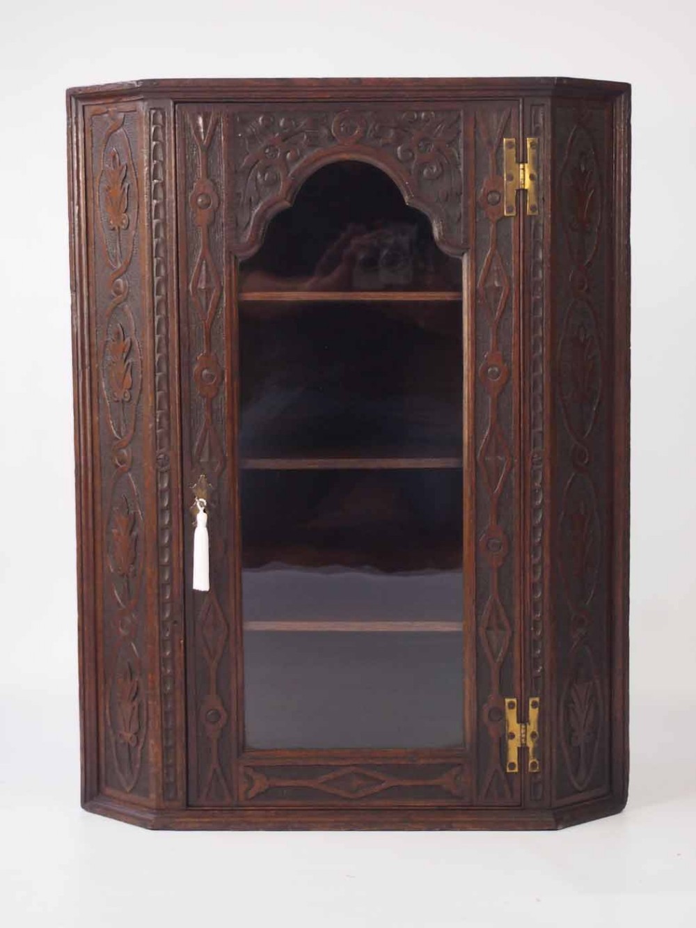 Georgian Oak Corner Cupboard with Glazed Door