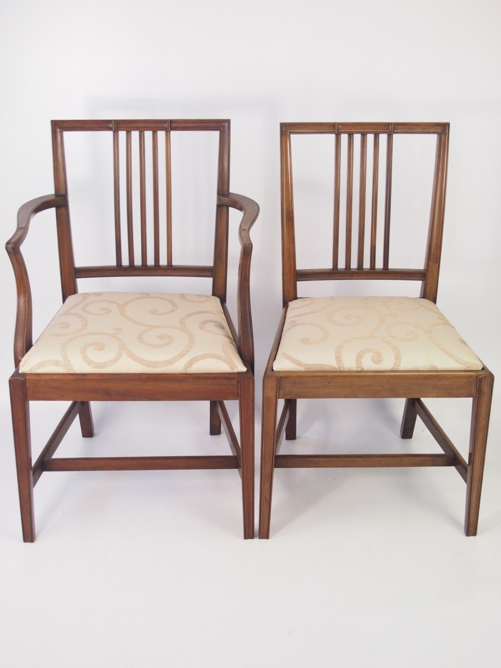 Pair Antique Edwardian Mahogany Chairs