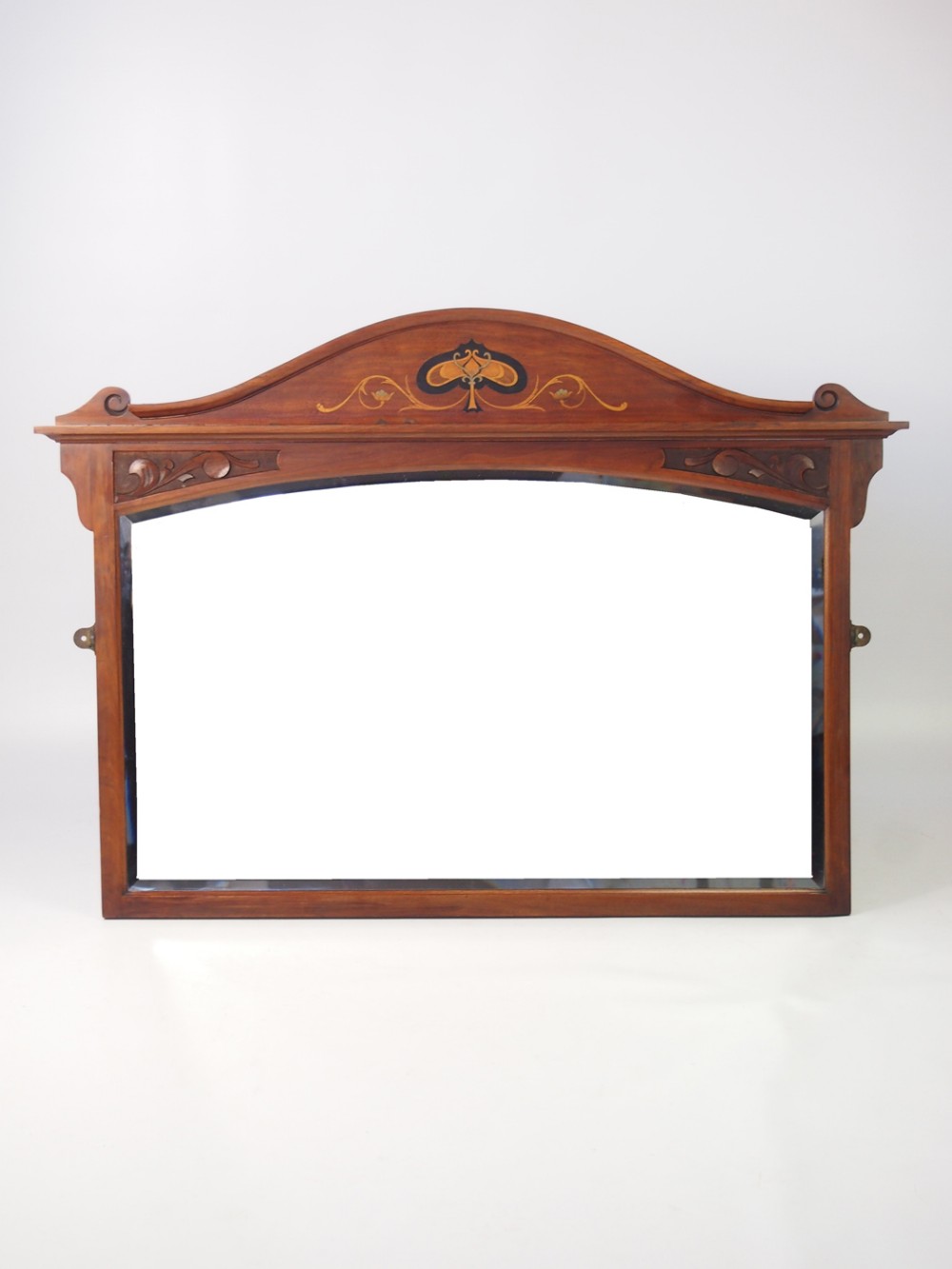 Arts & Crafts Walnut Overmantle Mirror