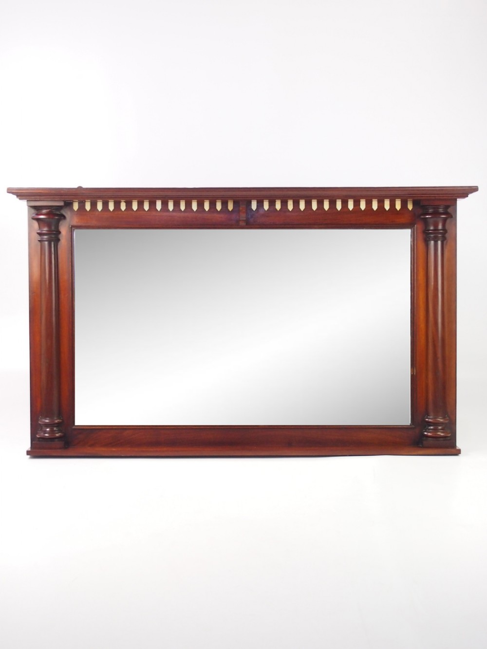 Antique Victorian Mahogany Overmantle Mirror